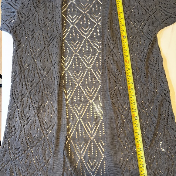 Gray Open Knit Cardigan - Picture 4 of 4